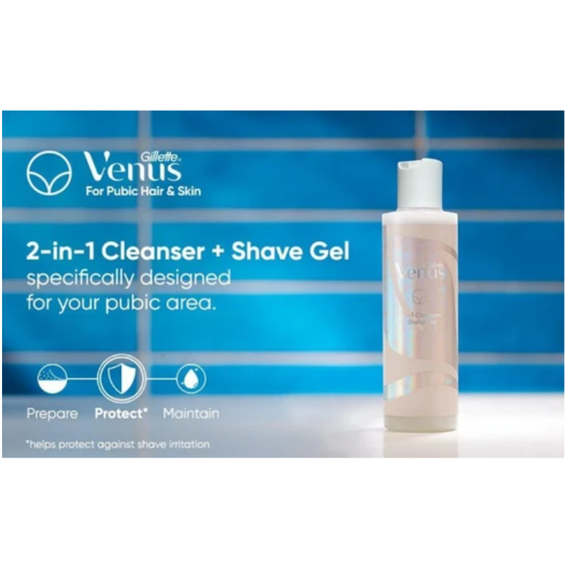 Gillette Venus Satin Care Intimate 2-in-1 Cleansing and Shaving Gel 6 x 190ml 